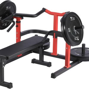 Chest Press Machine with Independent Converging Arms, 1050LBS Bench Press Machine with Independent Flat Bench, Heavy Duty Bench Press Rack for Home Gym, Adjustable Chest Workout Equipment