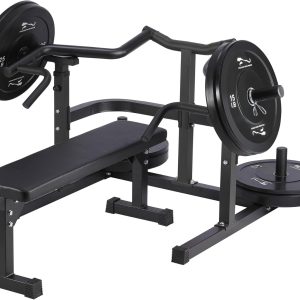 Chest Press Machine with Independent Converging Arms, 1050LBS Bench Press Machine with Independent Flat Bench, Heavy Duty Bench Press Rack for Home Gym, Adjustable Chest Workout Equipment