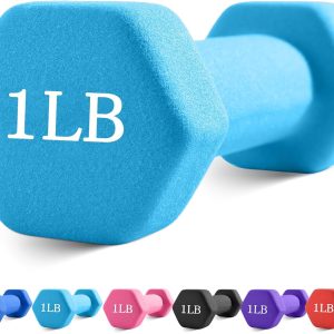 Dumbbells with Neoprene Coating（Single）, 1LB-3LB Anti-Roll, Anti-Slip, Hexagonal Home Fitness Equipment for Shoulder, Neck, and Hand Training for Seniors over 55 old