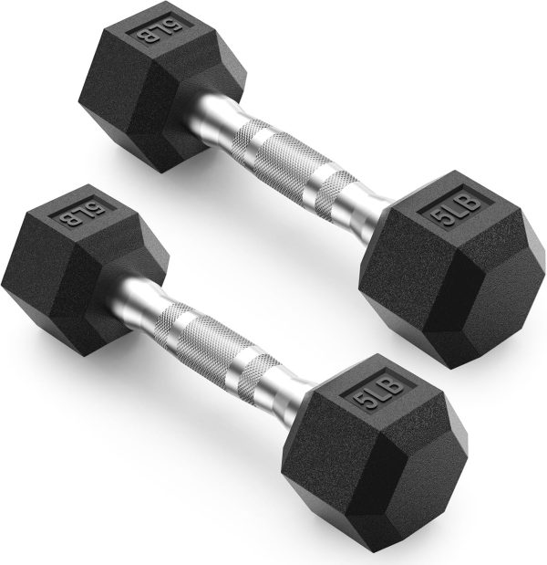 Dumbbell Set, Rubber Encased Home Gym Dumbbells, Exercise & Fitness Weights Dumbbells for Women & Men, Hand Weight for Strength Training