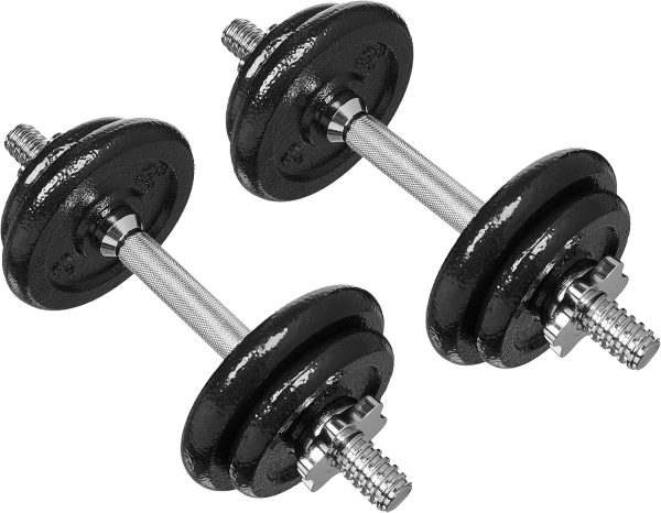Adjustable Dumbbell Hand Weight Set, 38 pound, Black